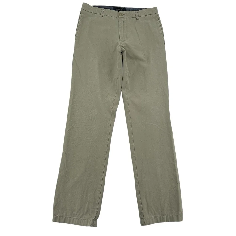 Banana Republic Gavin Straight Fit Chinos Khaki Tan Cotton Pants Comfy Men 32x34